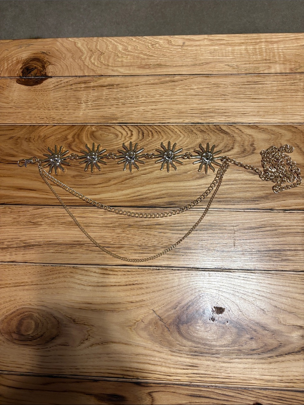 Gold Sunburst Multi-Chain Waist Belt